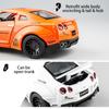 Model de mașină model GTR Nismo la scară 1/32, mașină de jucărie cu tragere înapoi cu sunet și lumină pentru copii, copii mici, băieți, fete, colecție de cadouri