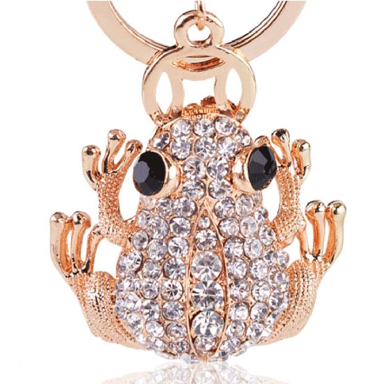 Cute Glitter Rhinestone Frog Animal Keyring Car Handbag Accessory Keychain Gift