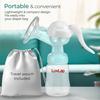 LuvLap Comfy Manuelle Milchpumpe mit 3 Saugstufen, Ergonomischem Griff, Weichem Silikon-Massagekissen und Kostenlosen Stilleinlagen