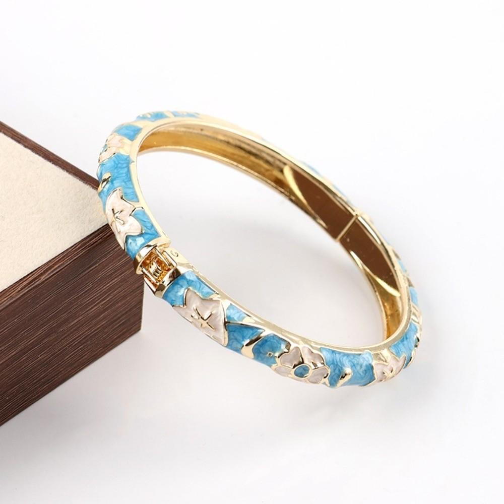 

Enamel Flower Bangle Colorful Women s Hand Bracelet Bangle on Hand Vintage Cloisonne Bangle Ladies Style 11