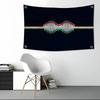 Sound Wave Wall Tapestry Geometric Music Art Black Background Modern Minimalist Wall Hanging for Living Room Bedroom Decor
