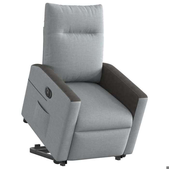 VidaXL Fauteuil inclinable électrique gris clair tissu 3324066