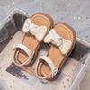 Girls Summer Beach Shoes Classic Sliders Toddler Causal Sandals Open Toe Hook-loop Fashion Children Bow-knot Flats Sandals