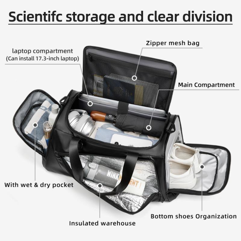Multi-functional Large Capacity Travel Bag Waterproof Oxford Business Trip Luggage Bag Dry-wet Separation Fitness Bag Can Shoulders Handheld Crossbody
