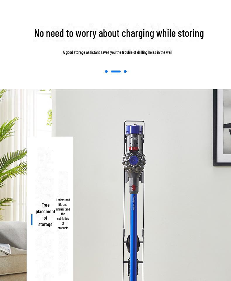 Dyson Vacuum Punch-Free Black Hanging Storage Bracket