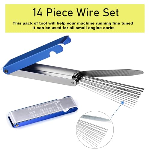 Carburetor Cleaning Kit, Premium Torch Tip Cleaner, Stainless Steel Carburetor Carbon Dirt Jet Removal Cleaner, 13 Cleaning Wire Set + 10 Cleanin