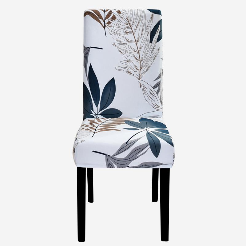 Printed Chair Cover Elastic Kitchen Seat Cover Stretch Spandex Chair Covers for Dining Room Wedding Hotel Banquet Washable 1pc