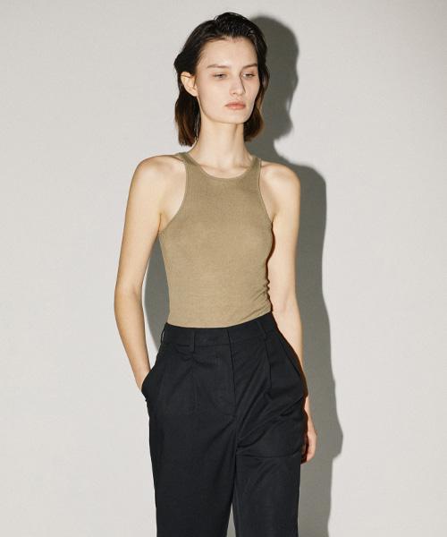 Ridipy Halterneck Slim Sleeveless_Khaki Khaki/Free