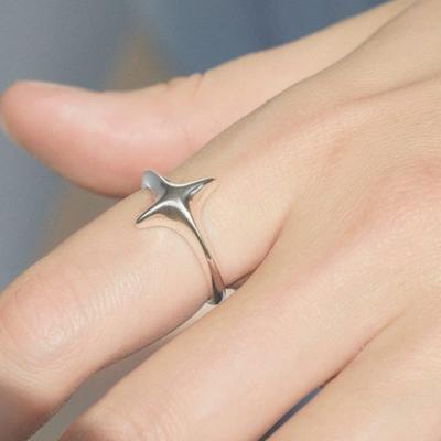 POSTLUDE [SILVER] BOLD SPARKLING OPEN RING