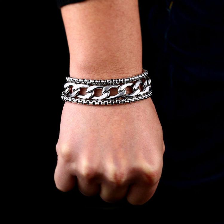 Popular Punk Style Mens Bracelets Fashionable Simple Personalized Bracelets