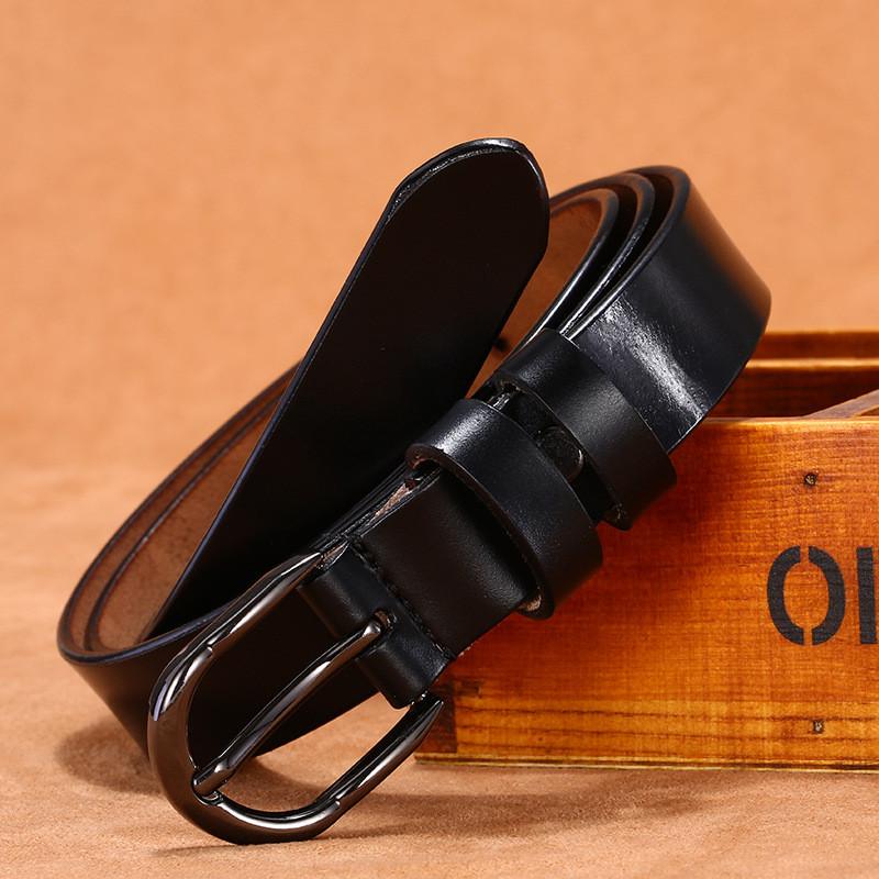 Genuine Leather Womens Belt With Metal Pin Buckle For Casual Wear And Fashion Accessory