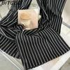 BITCED Women's Wide-Leg Trousers - Spring/Autumn Slimming High-Waisted Drapey Vertical Stripe Casual Trousers