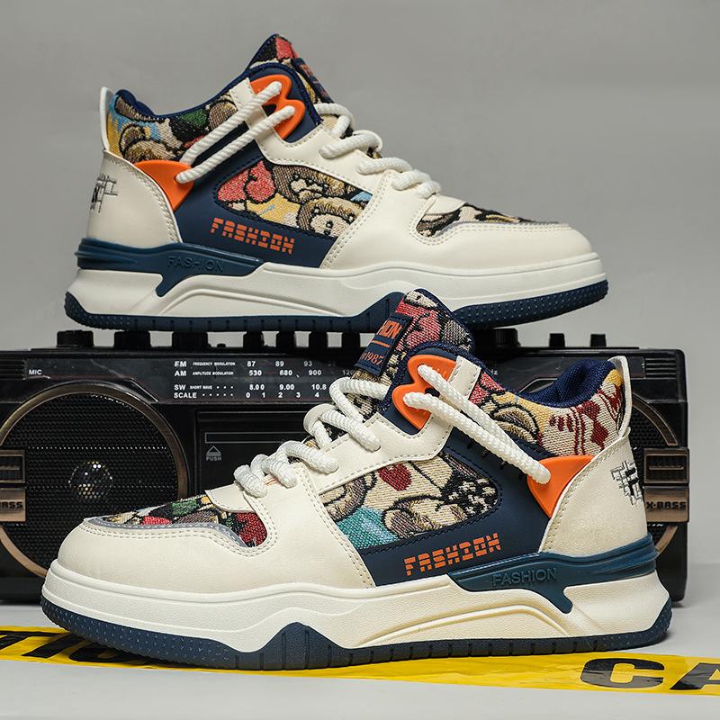 1S retro board shoes breathable student canvas shoes personalized graffiti sports street dance