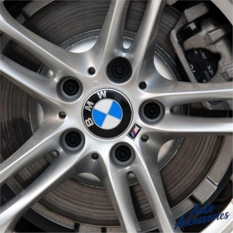 RTJF7 4pcs Car Steering Wheel Hub Caps Center M Emblem Badge Sticker DIY Sticker for Bmw M Power E90 E91 F02 E60 F10 F15 F30 M3 M5 E64