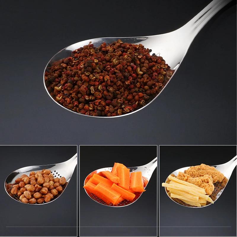 Stainless Steel Strainer Sichuan Pepper Seasoning Spoon Kitchen Soup Colander Mesh Deep Fryer Oil Frying Scoop Kitchen Gadgets