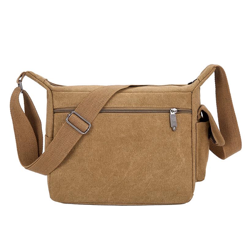 Vintage Canvas Messenger Bag for Men Multi-Pocket Crossbody Shoulder Bag for Hiking and Outdoor Use