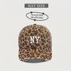 Embroidered NY Distressed Leopard Print Baseball Cap, Breathable Adjustable Golf Summer Fashion Curved Brim Hat, Lightweight Polyester, Toggle Closure