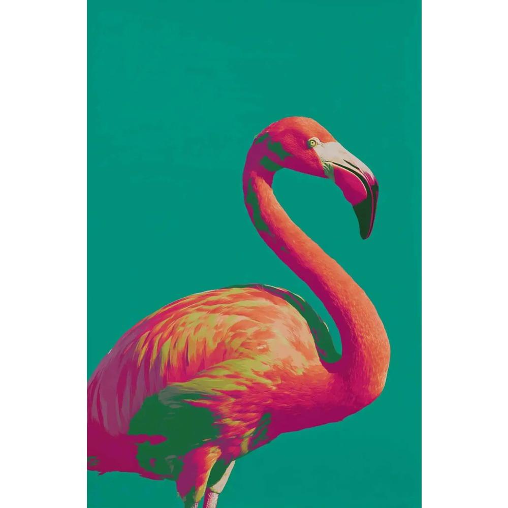 Colorful Vintage Flamingo Illustration Posters Natural Flowers Modern Prints Canvas Wall Art Pictures Home Living Room Decor