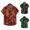Mens Hawaiian Floral Short Sleeve Casual Shirts Loose Tops Tee Shirt