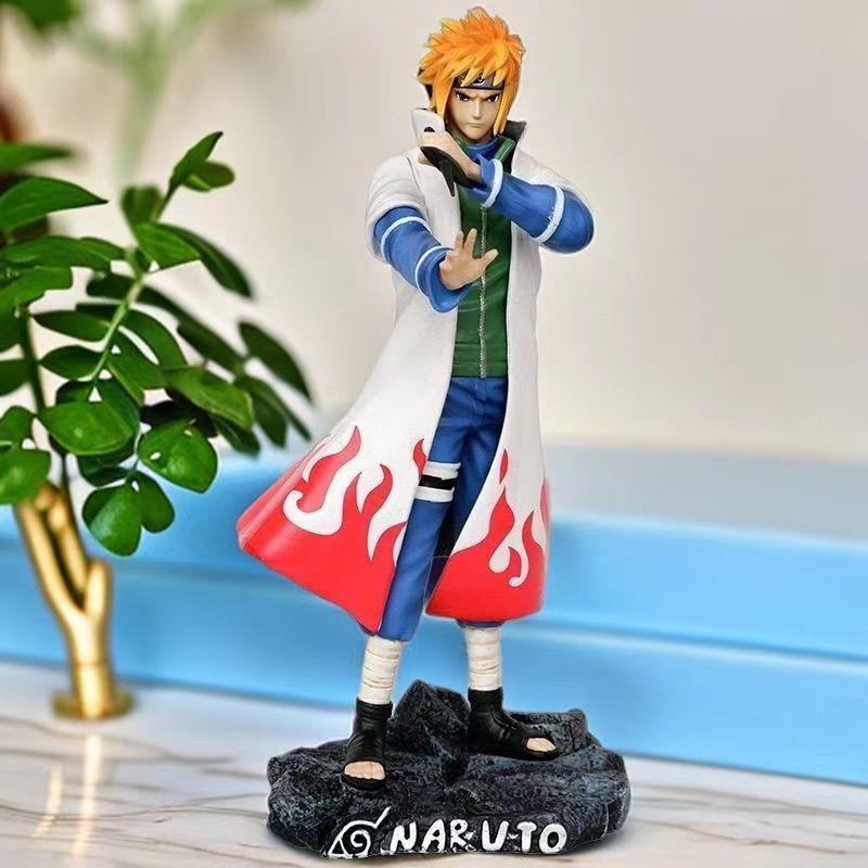 24cm Naruto Anime Figure Minato Namikaze Uzumaki Naruto GK Statue Model Pvc Action Figurine Decoration Collectible Toys Gift