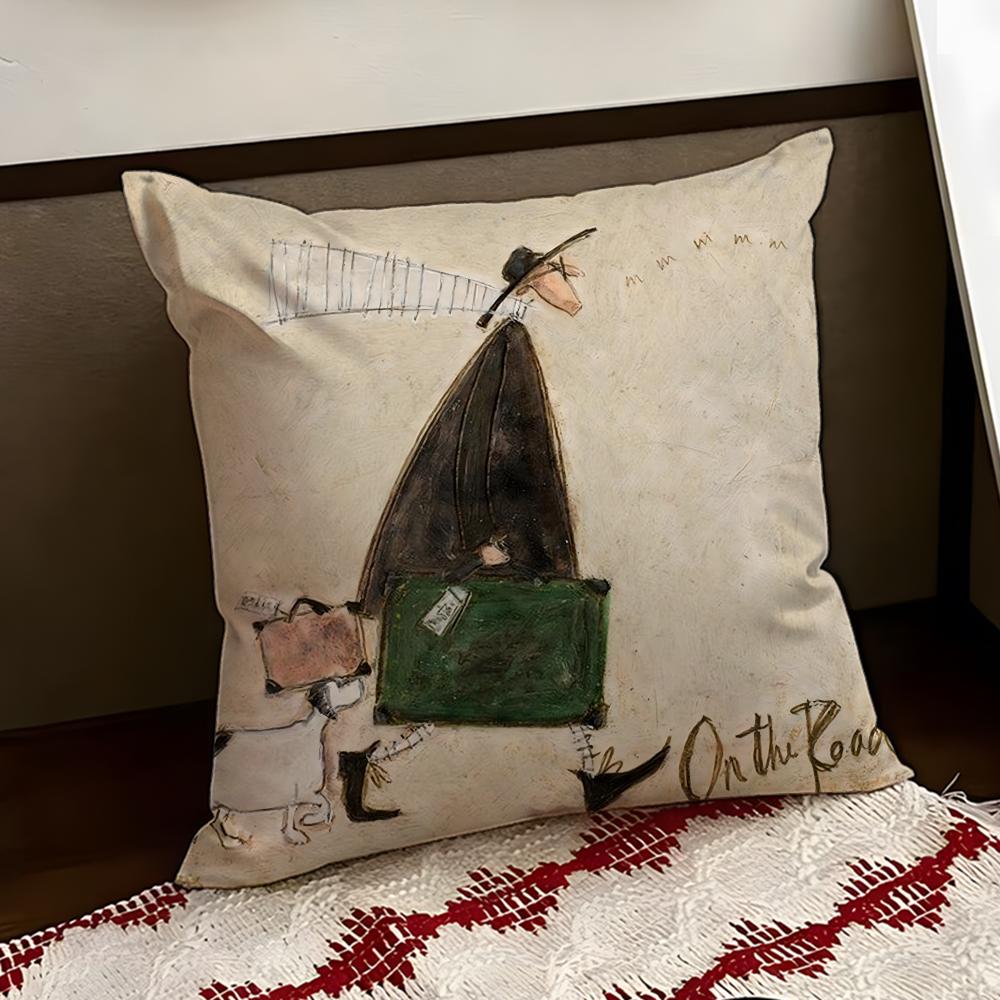 Painting SSam Toft Art Cushion Cover Reversible Soft Durable Pillow Cover Home Car MultiScene Use for Daily Comfort