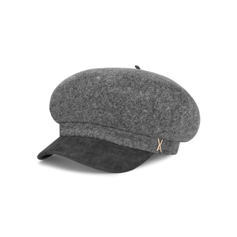 VARZAR VA Studded Wool Combo Newsboy Cap In Gray