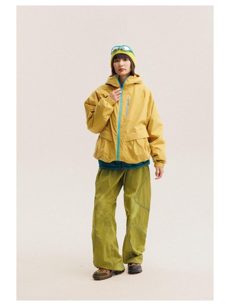 BLACKARMADA Waterproof Hooded Mountaineering Jacket - Three-Proof Outdoor Wear for Men and Women 