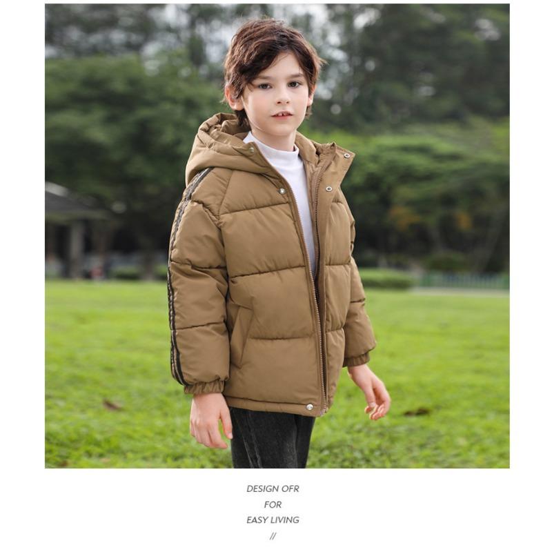 Autumn and Winter Children's Cotton Jackets, Thick Hooded Jackets for Boys and Girls, Down Cotton Jackets, Short Children's Clothing