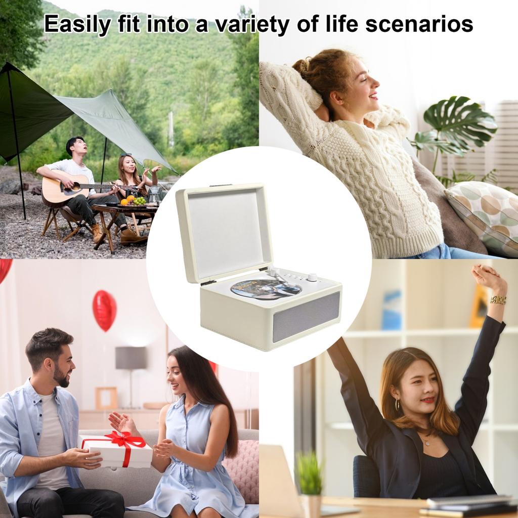 CD Player Multifunctional Tray Type BT Cassette Record Player Sound Turntables High Fidelity Sound Quality USB Drive