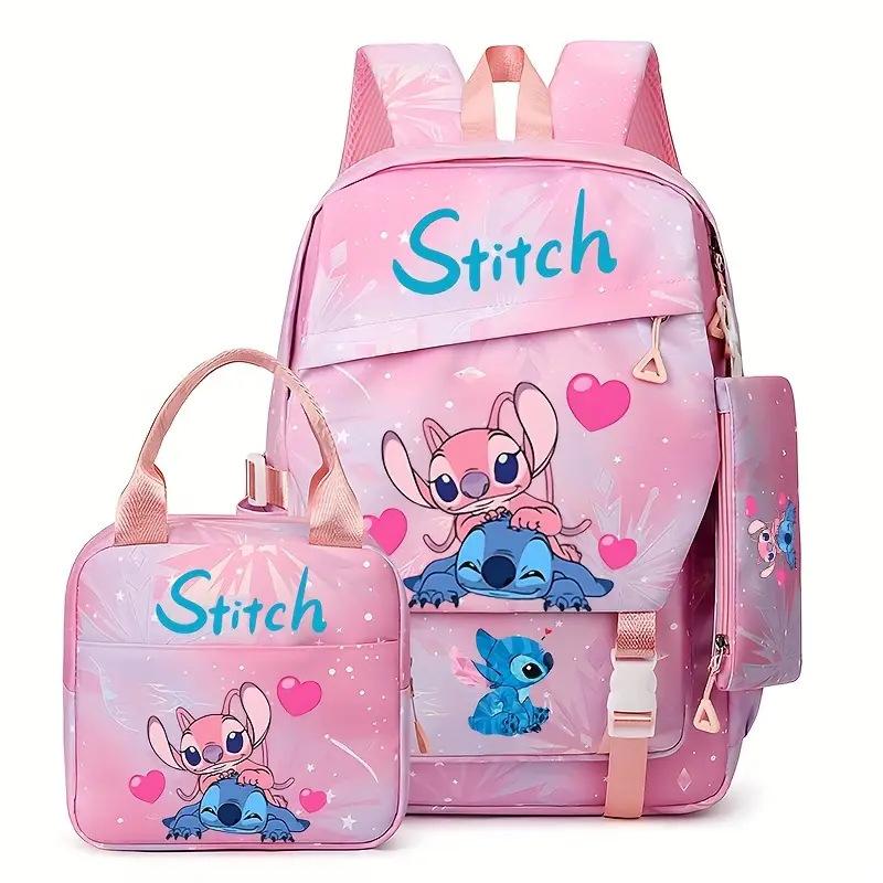 Student Schoolbag Three-Piece Large-Capacity Backpack Lunch Bag Pencil Case Diy