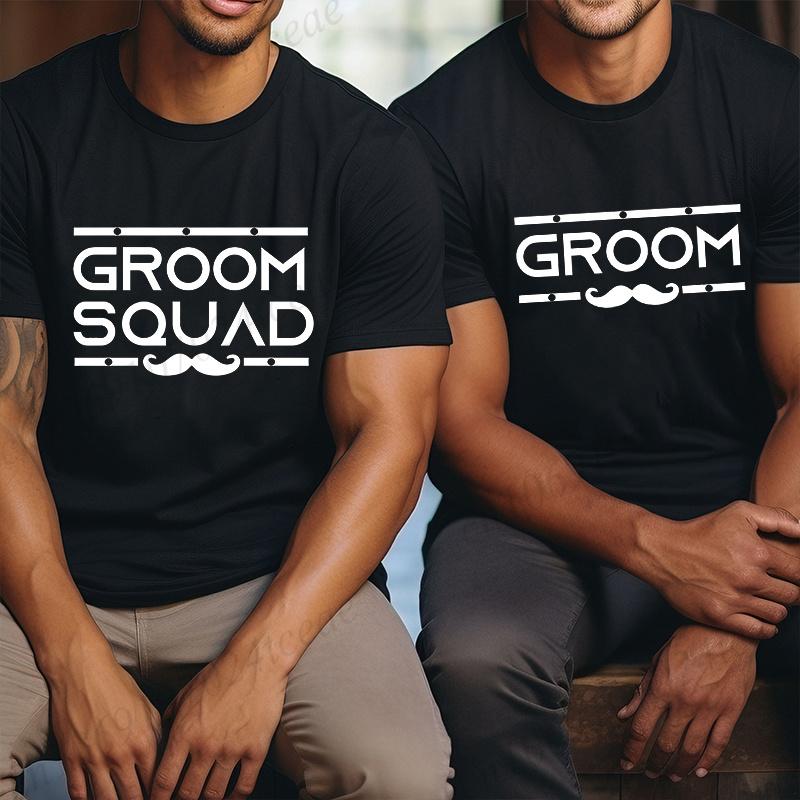 Bachelor Stag Party T-Shirt Team Groom Graphic Tee, Funny Wedding Day Clothes, Best Man Shirt for Groom Squad, Oversized T-Shirt