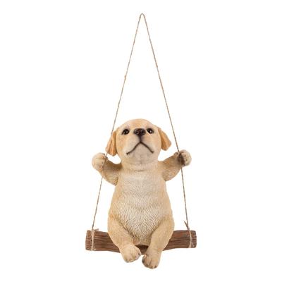 Ubia Labrador Retriever Sitting Swing Ornament, 11.5 X 8.5 X 15cm, Figurine, Animal, Garden Decor, Dog, H18031-4