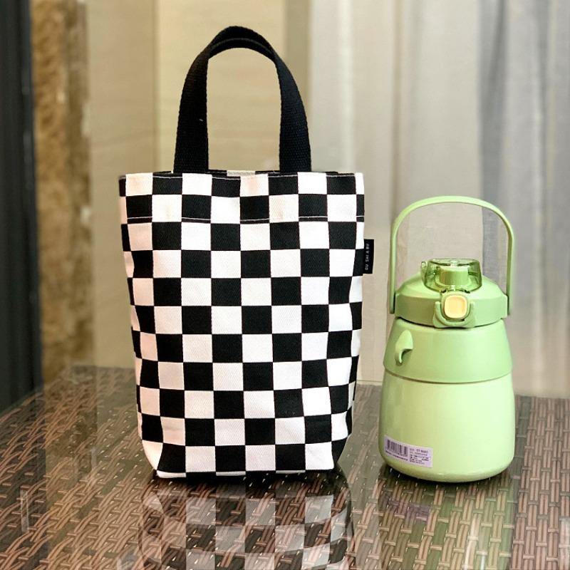 New Japanese and Korean simple canvas portable braised cup bag Internet celebrity belly cup thermos cup bag work hand carry snack bag