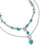 Turquoise Bead Fashion Necklace Set Adjustable Length Neckchain Trendy Clavicle Chain Collar Accessories for Women