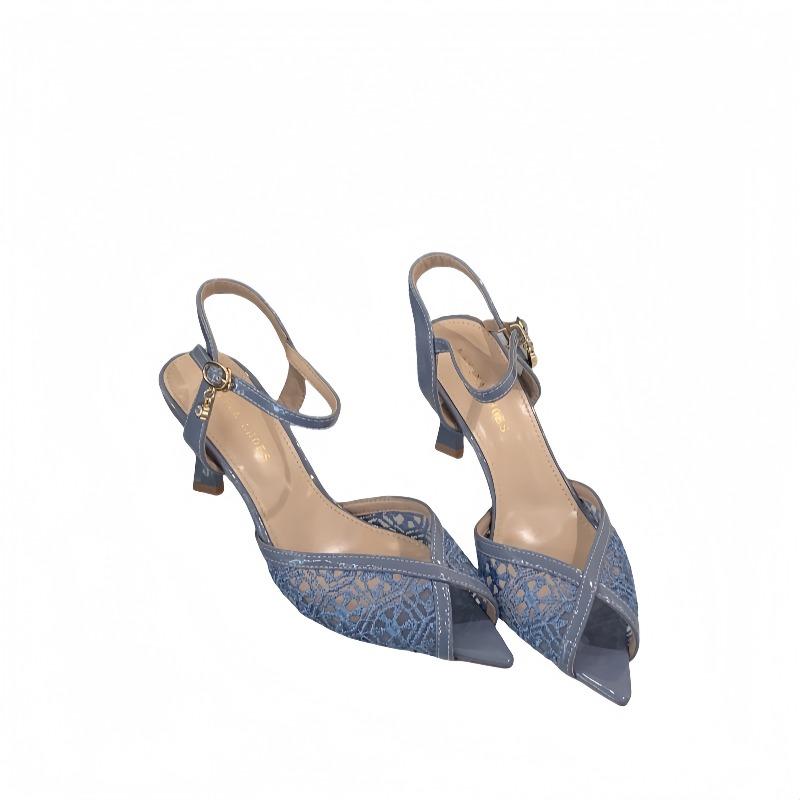 Fashion Summer Shoes Mesh Sandals Women with A Pointed and Stylish Style, Slim Heels, High Heels, and Shallow Mouth Sandals At The Back