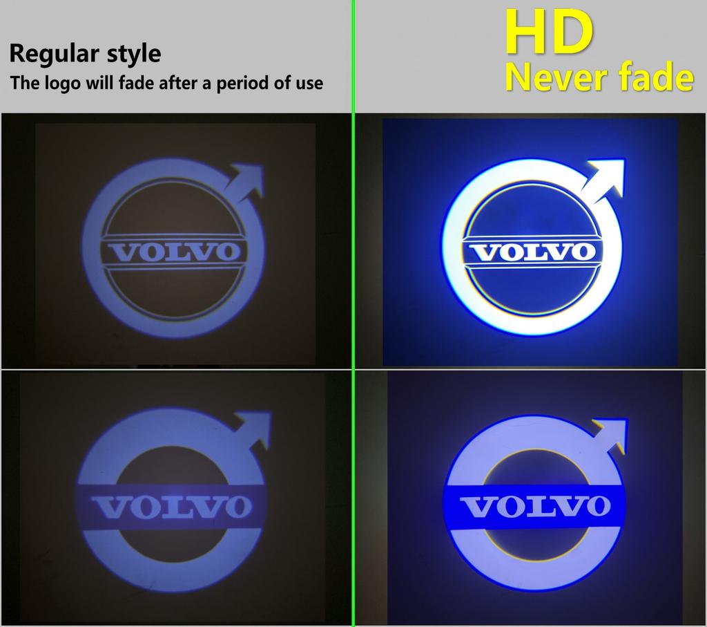 HD 2X Car LED Door Welcome Light Projector Logo Ghost Shadow Light Auto Accessories For Volvo V40 V60 V90 XC40 XC60 XC90 S60 S90