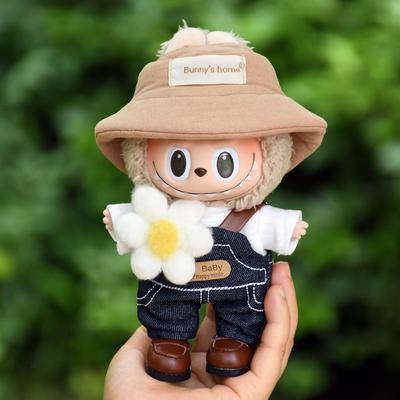 Neues Labubu Puppenkleidungsset für V1/V2 Ropa Labubu Puppen Trägerhosen-Set