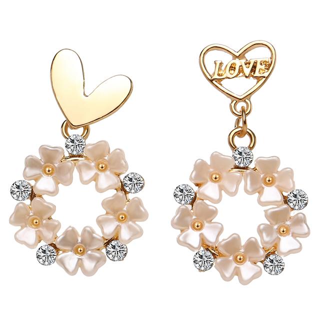 

17 км корейские серьги-гвоздики с кристаллами и цветами для женщин и девочек, модные акриловые серьги с бантом, свадебные украшения, аксессуары