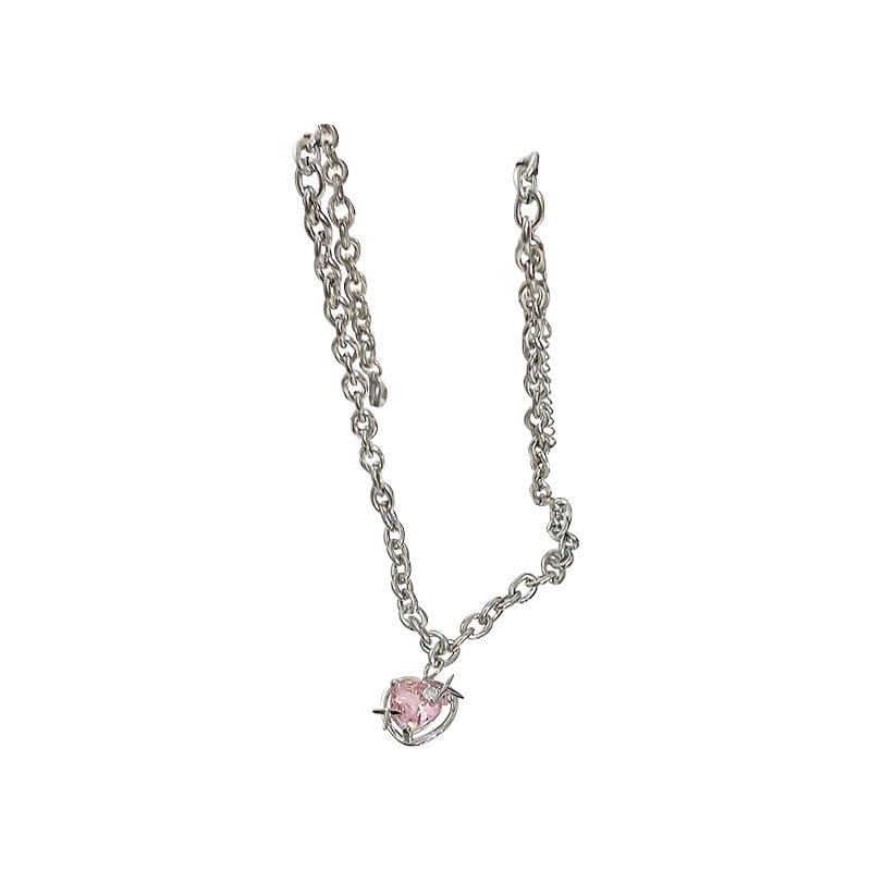 High-End Peach Heart Necklace - Women's Luxury 2022 Choker Clavicle Chain