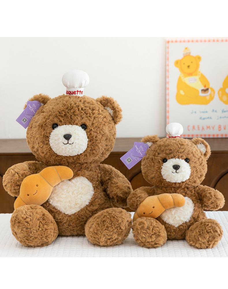 Love Bear Plush Doll: Croissant Cheese Style - Cute Companion Gift Toy