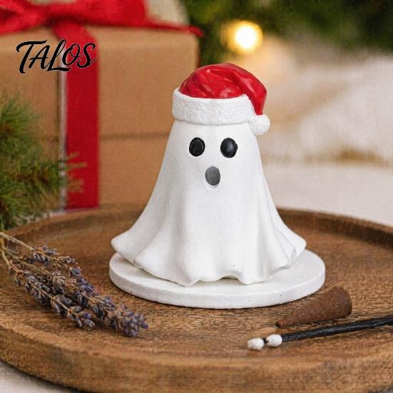 Ghost Incense Burner Resin Burner, Christmas Hat Holder, with Yoga Studio Decor Cones, Cone Holder for Room Home Halloween Gifts Lovers