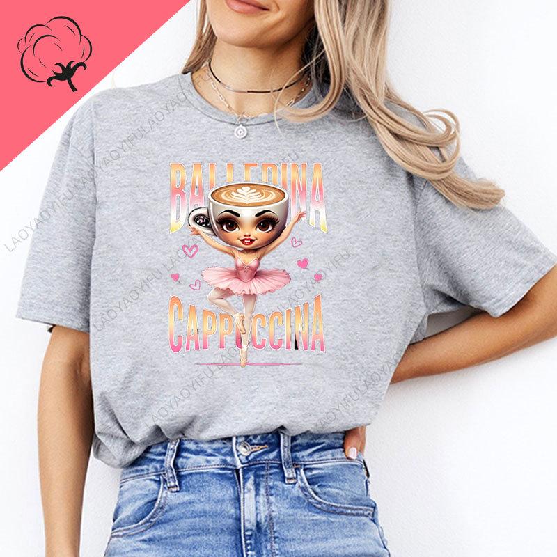 Unique New Arrival Ballerina Cappucina Italian Brainrot Women 100 Cotton Short Sleeve Oneck Classic Streetwear Graphic Tee