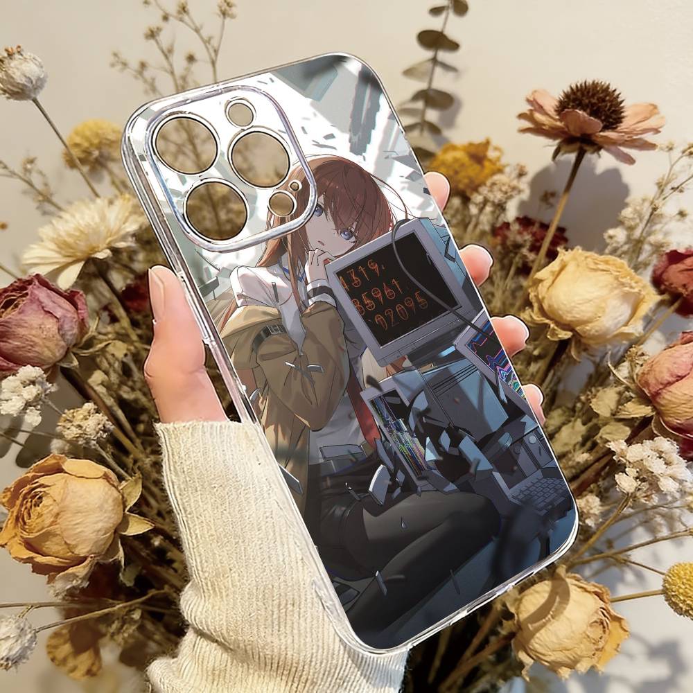 

Steins;Gate Kyoma x Kurisu Phone Case For iPhone 17 16 15 14 13 12 11 Mini Pro Max Plus Transparent Cover iPhone15plus