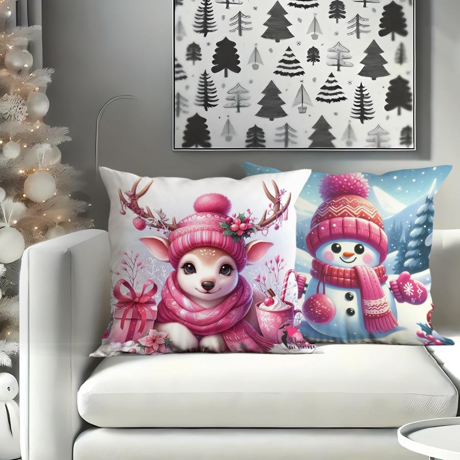 Pillowcase Polyester Cushion Cover Sofa Decorative Pillowcase Nordic Simple Modern Christmas Holiday