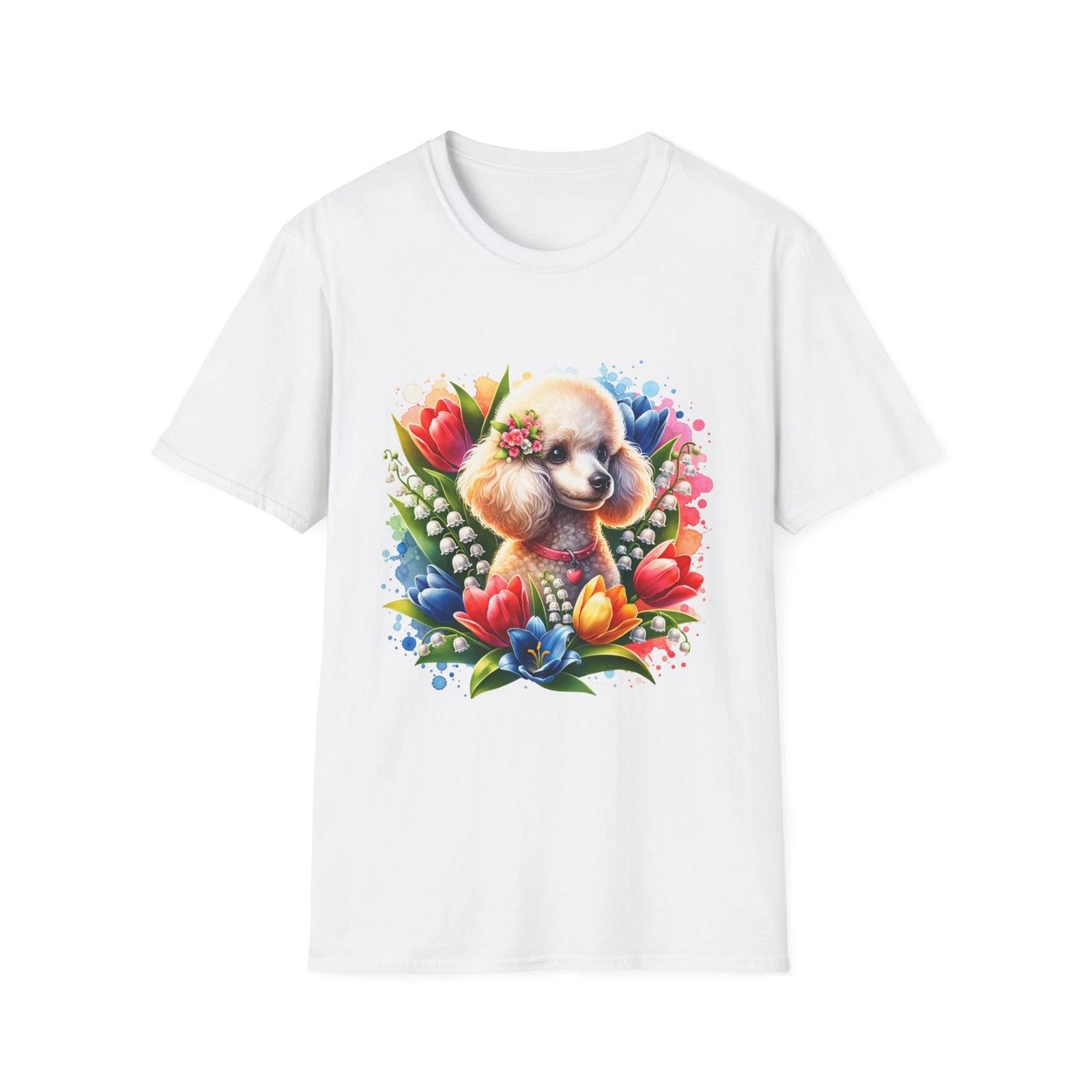 Floral Dog Inspired T-Shirt, Cute Pet Lover Gift, Animal Lover Apparel, Spring 4XL