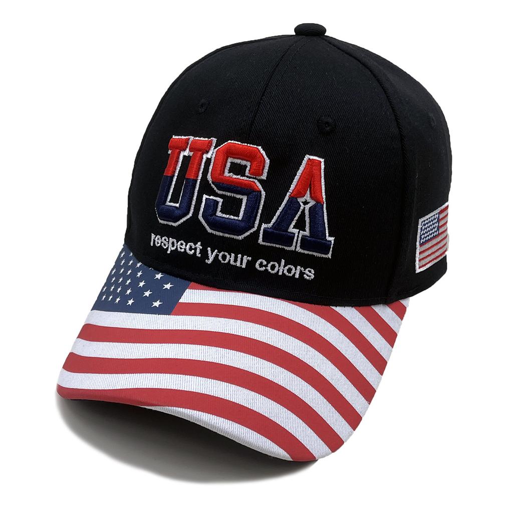Hat Embroidered American Flag Brim Printed Baseball Cap Classic American Usa Embroidered Cap