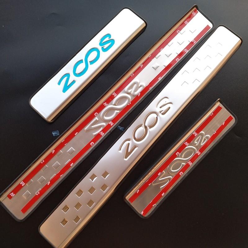 Car Styling For Peugeot 2008  2014- Auto Door Sill Plate Trim Stainless Steel Threshold Kick Pedal Scuff