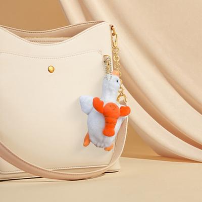 Doll Pendant Multi-functional Hanging Ornaments with Metal Chain Short Velvet Fabric Goose Plush Pendant
