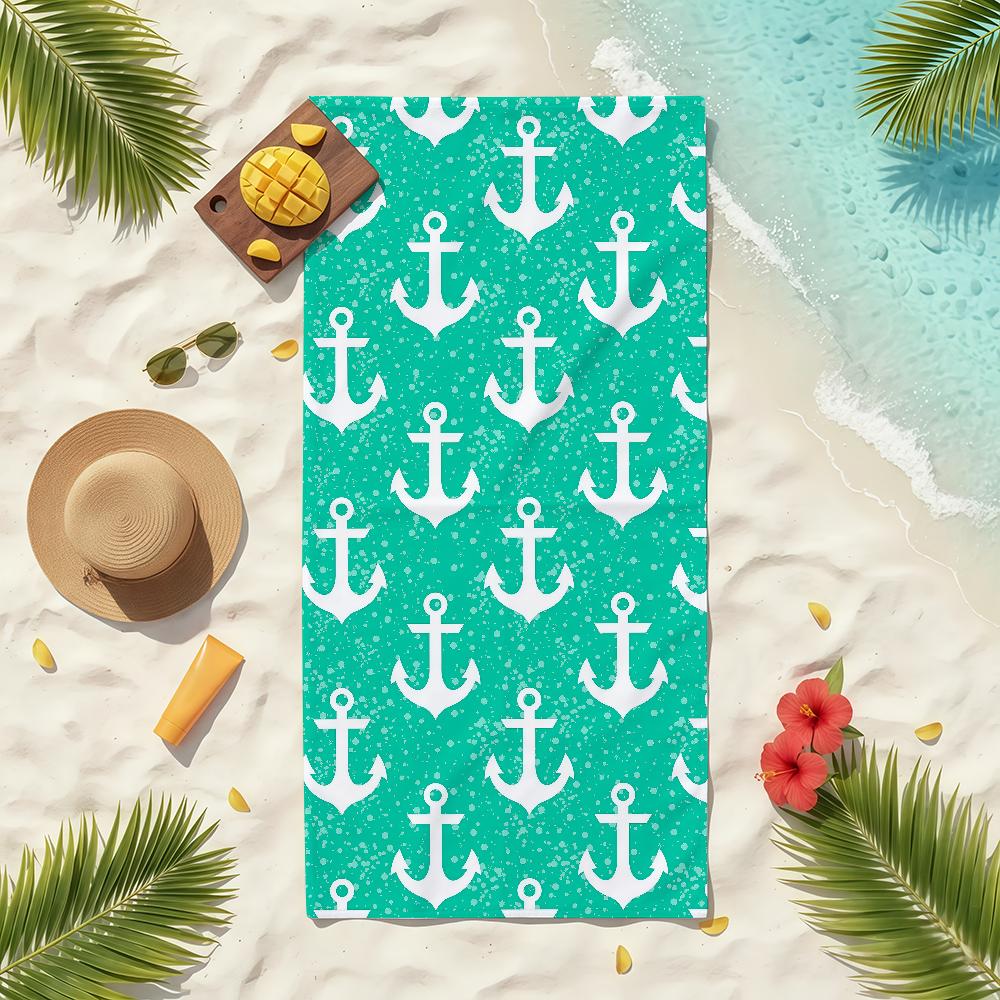 Sea Ship Anchor Towel Soft Pool Gift For Travel Gym Shower Camping Quick Dry Sports Beach Towels