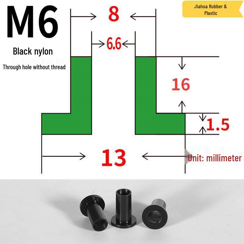 T-förmige Nylon-Dichtungsscheibe M3-M35 Gewinde Isolierabstandshalter